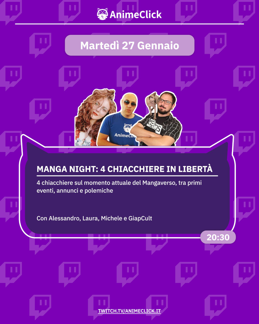 AnimeClick su Twitch: programma dal 26 gennaio all'1 febbraio AnimeClick su Twitch: programma dal 26 gennaio all'1 febbraio